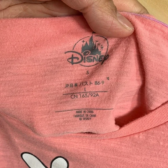 Disney Coral Pink Minnie Mouse Short Sleeve Tee size Small PTP 19 - Picture 2 of 5
